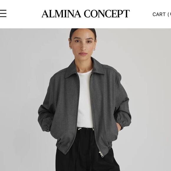 Almina Concept Wool Bomber Jacket - Picture 6 of 6